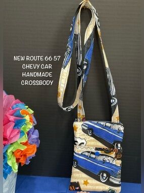 New Handmade Blue Chevy Car Crossbody Phone Pouch